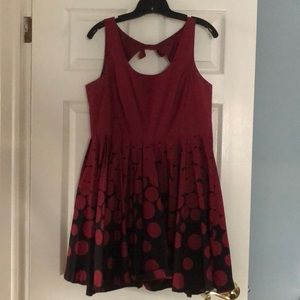 Red and black party dress